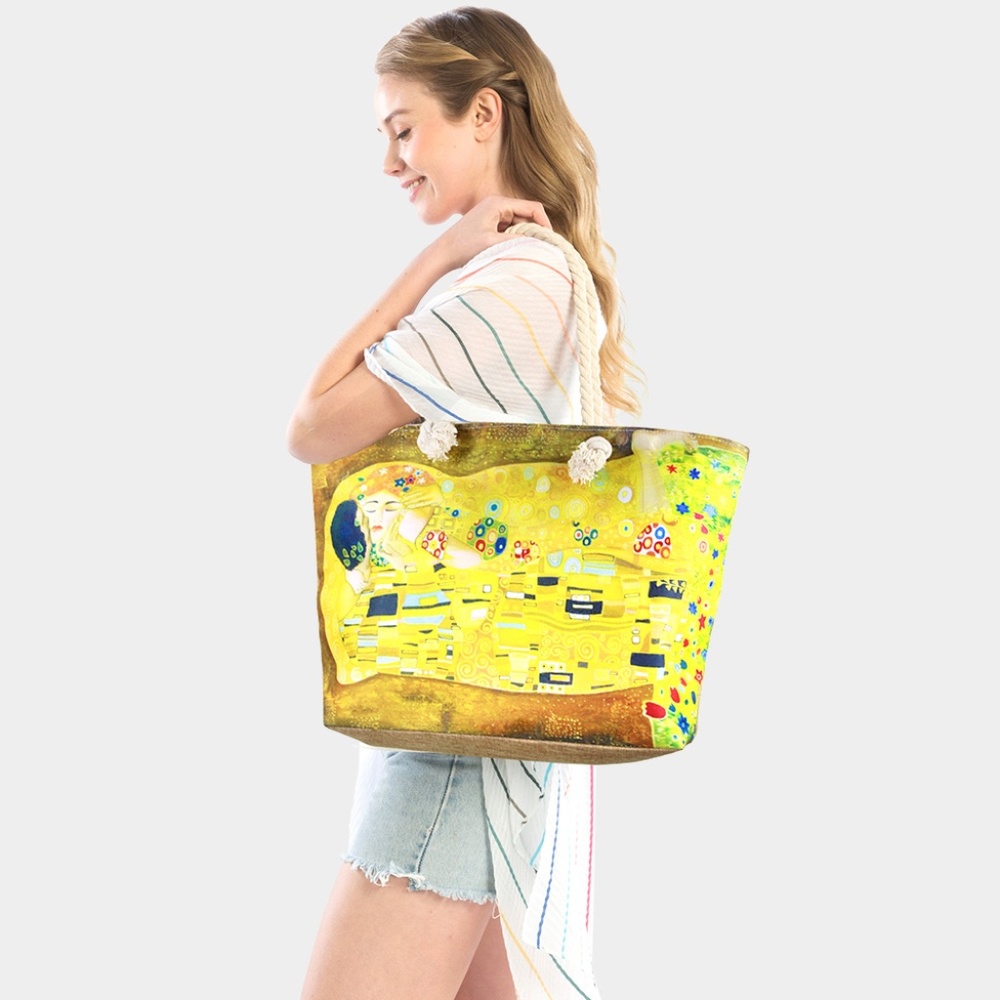 The Kiss by Gustav Beach Tote